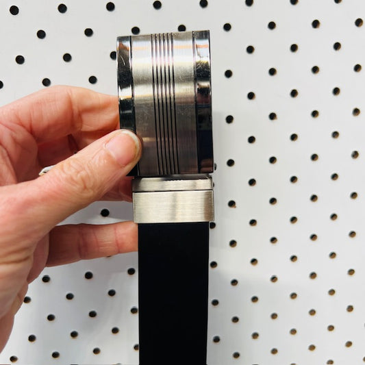 black leather belt / 38 (3881401156621069634)