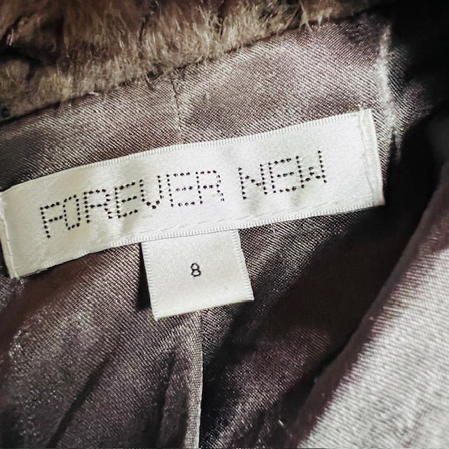FOREVER NEW / faux fur cropped jacket / s (3881651879462354487)