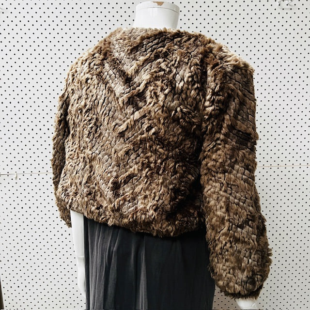 FOREVER NEW / faux fur cropped jacket / s (3881651880278146502)