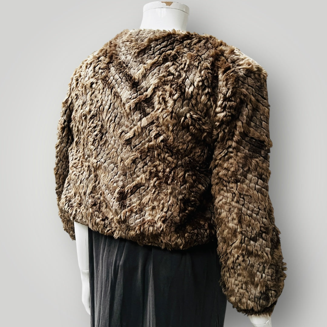FOREVER NEW / faux fur cropped jacket / s (3881652134259004058)
