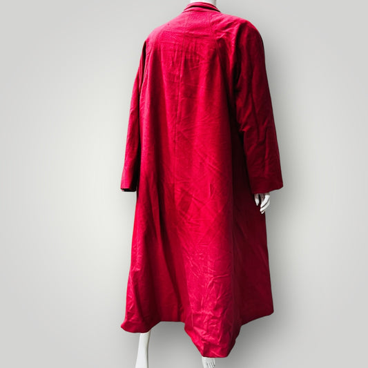 1990s british vintage / cashmere + wool / PRIVATE LINE raspberry overcoat / L (3881652147646900512)