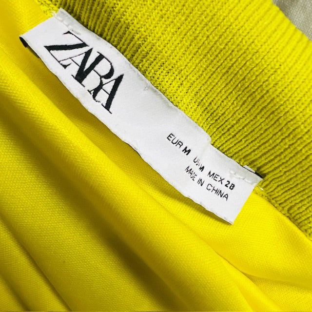 ZARA / bright yellow midi skirt / m (3881742286626740875)