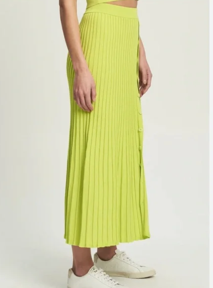 ZARA / bright yellow midi skirt / m (3881774582239680536)