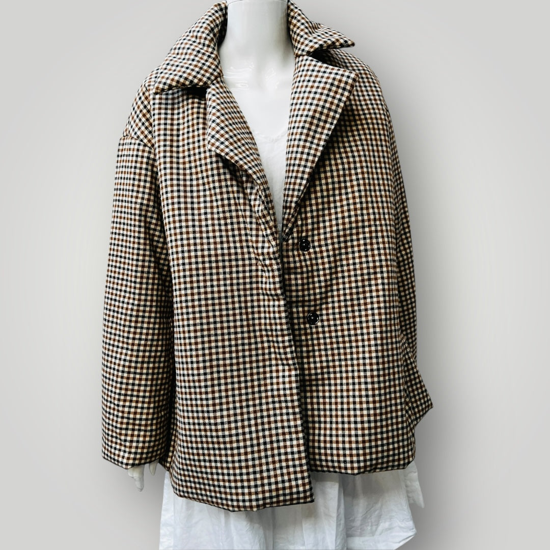 Fashion Union / fitted puffer jacket in check / 14 (3882612590215823181)