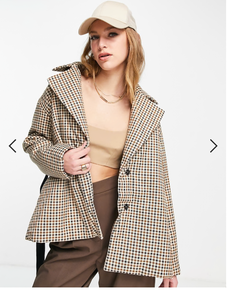Fashion Union / fitted puffer jacket in check / 14 (3882613806701753629)