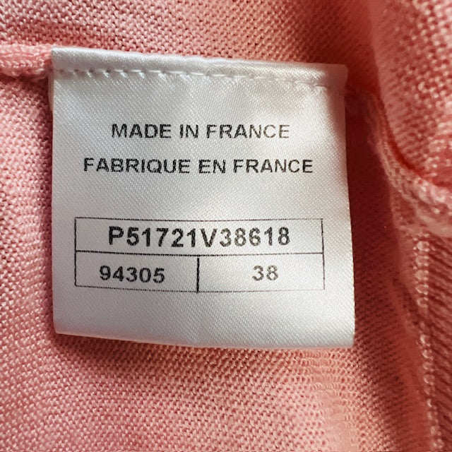 pink / wool cardigan / made in france / 38 (3882864764995643215)