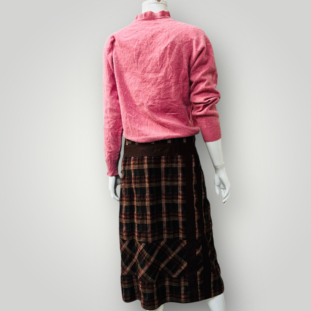 SOULO / plaid wool skirt / 10 / made in nz (3882865081749317843)