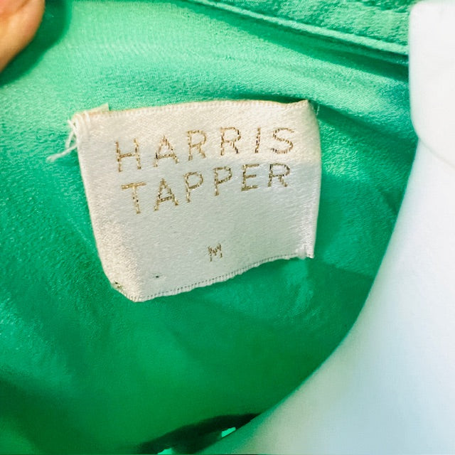 HARRIS TAPPER / silk shirt with oversized metal buttons / m / nz made (3883291396620202453)