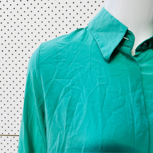 HARRIS TAPPER / silk shirt with oversized metal buttons / m / nz made (3883291399866901141)