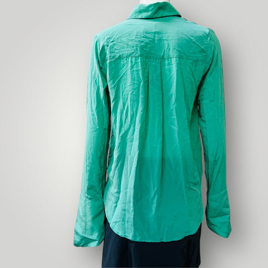 HARRIS TAPPER / silk shirt with oversized metal buttons / m / nz made (3883291604980284593)