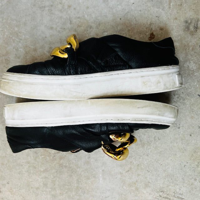 JO MERCER / temple sneakers in black leather / 38 (3883479575714835282)