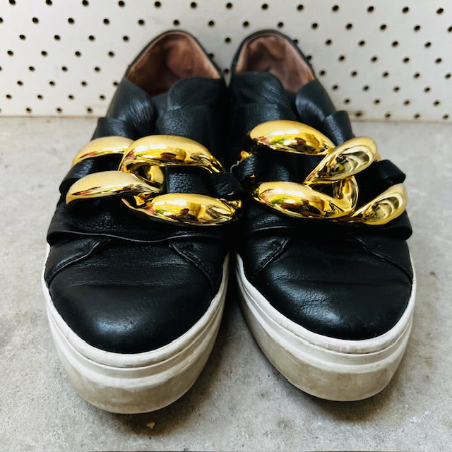 JO MERCER / temple sneakers in black leather / 38 (3883479578731846639)