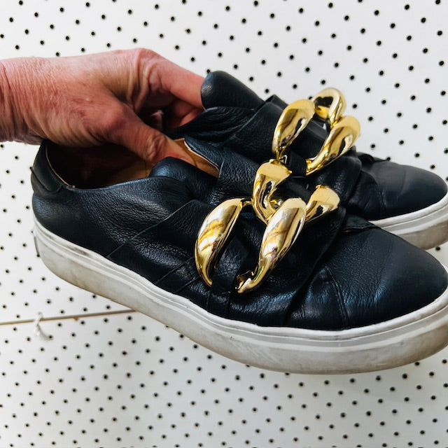 JO MERCER / temple sneakers in black leather / 38 (3883479586422504211)
