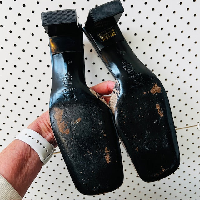 2000s spanish vintage / FX FLUXA / snakeskin mules / 38 (3883479606274395124)