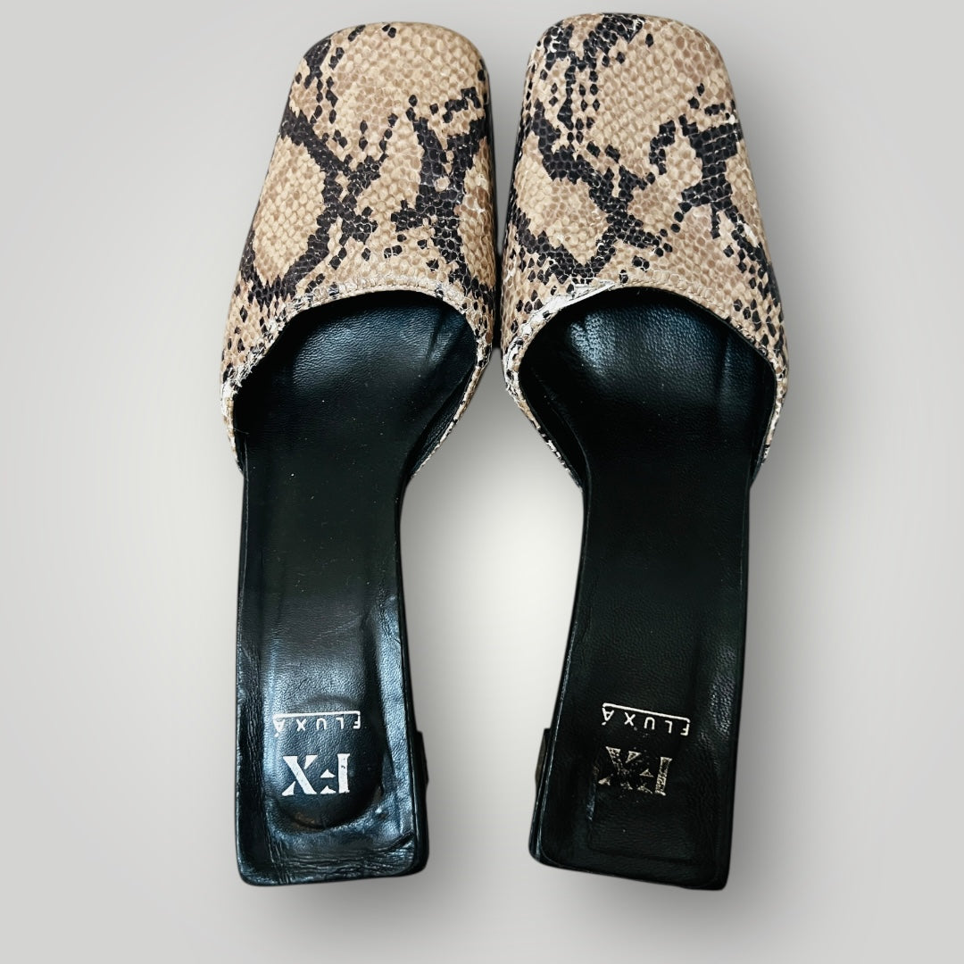 2000s spanish vintage / FX FLUXA / snakeskin mules / 38 (3883480167200274980)