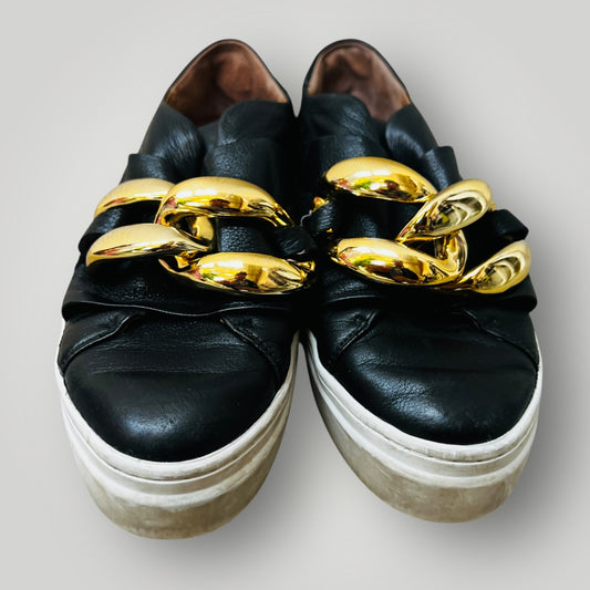 JO MERCER / temple sneakers in black leather / 38 (3883480174036180933)