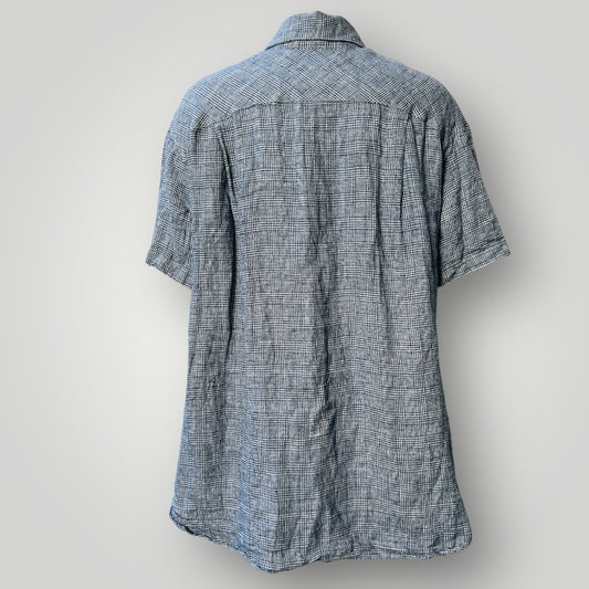 KAREN WALKER / blue linen oversized shirt / s (3883809657413591723)