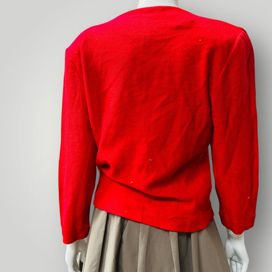 1990s nz vintage / SILX / red dress jacket with shoulder pads / s / nz made (3883907326967140812)