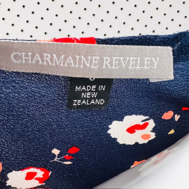 CHARMAINE REVELEY / patterned dress / s / nz made (3883996223150415303)