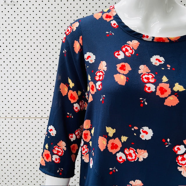 CHARMAINE REVELEY / patterned dress / s / nz made (3883996224600197571)