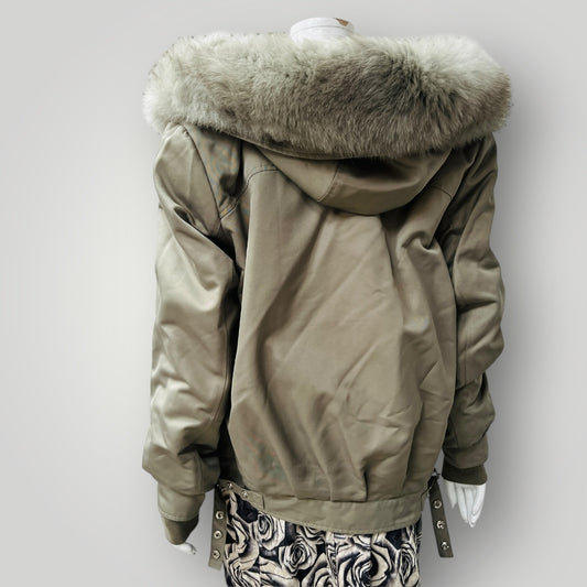 genuine rabbit fur lined parka / mode & affaire / s/m / made in australia (3883996675991378456)