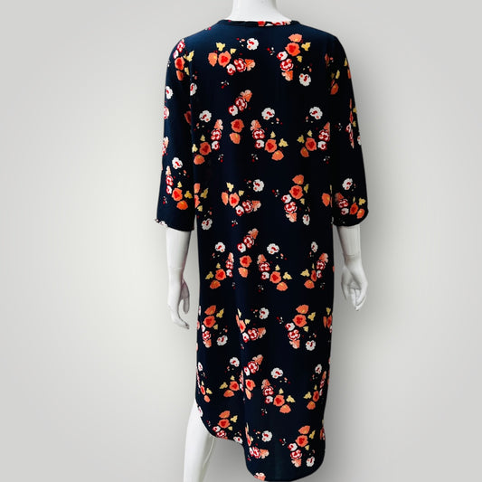 CHARMAINE REVELEY / patterned dress / s / nz made (3883996697991666774)