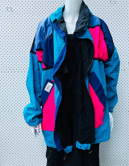 1990s nz vintage / colour block windbreaker / L / made in nz (3884507924550386128)