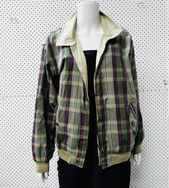1990s vintage / 'kolon' reversible tartan streetwear jacket / L Jackets