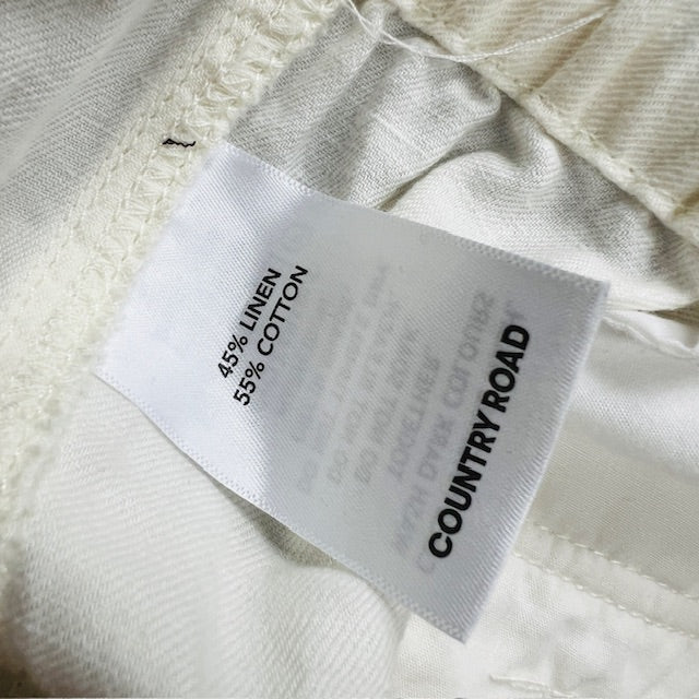 COUNTRY ROAD / white linen joggers / 10 (3884591610951290202)