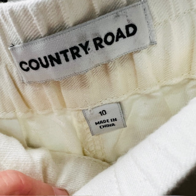 COUNTRY ROAD / white linen joggers / 10 (3884591617359601875)