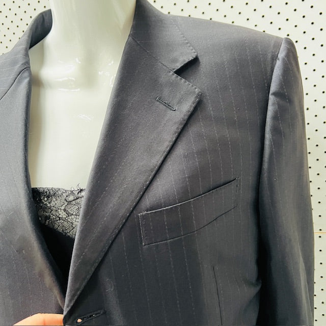 vintage LANVIN / lightweight wool+silk blazer / 50 Jackets