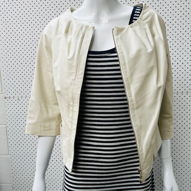 3/4 sleeved / cream / butter soft leather jacket / s Jackets