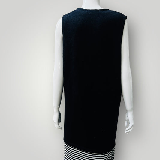 MERINOS / made in nz / longline vest in blue / M (3885115262941111834)