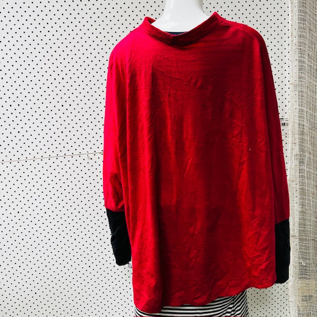 MERINO / pink wool jumper with dolman sleeves / s/m (3885206162597667519)