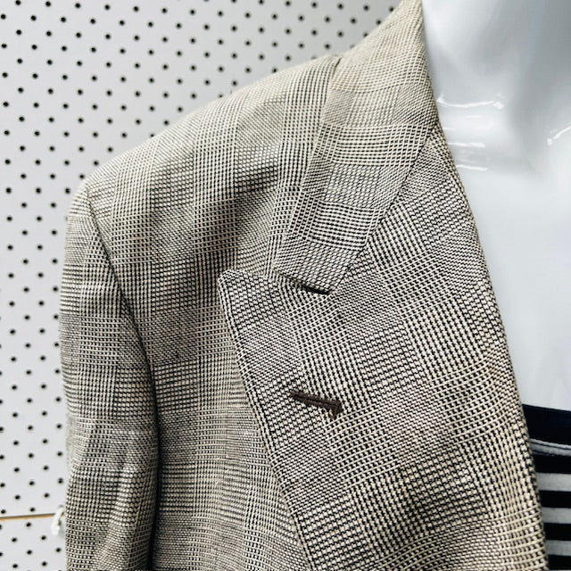 1990s vintage menswear / NEXT UK / herringbone linen blazer / L (3885206194667423973)