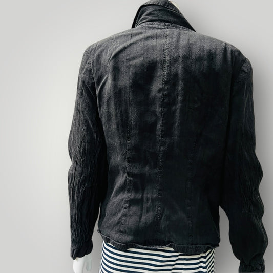 vintage / silk jacket with ruffles / s (3885206876819222868)