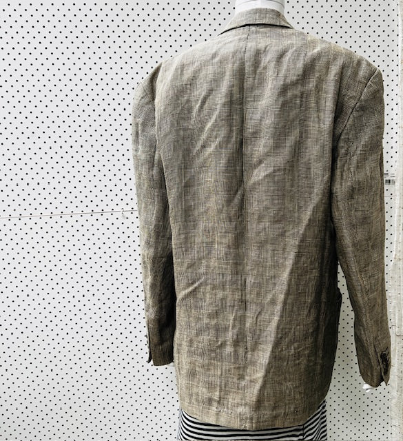 1990s vintage menswear / NEXT UK / herringbone linen blazer / L (3885279612441441514)