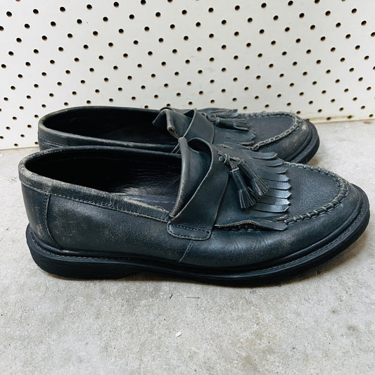 Jack Wills / black leather loafers / Size 7 (3885721021111324205)