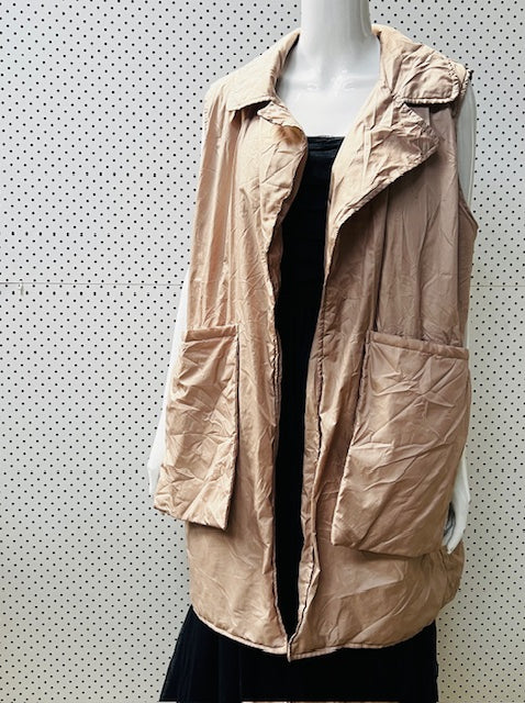YCHQ / crispy nylon sleeveless long jacket / m/l (3886323033744781033)