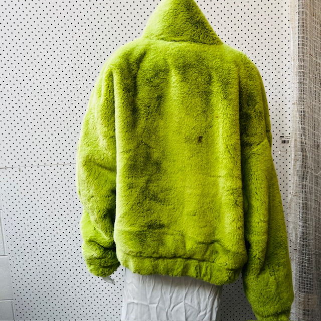 SHEKOU / faux fur jacket in bright green / M (3886509968921141070)