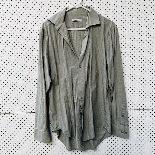 DKNY / striped cotton shirt / m (3886923111901038968)