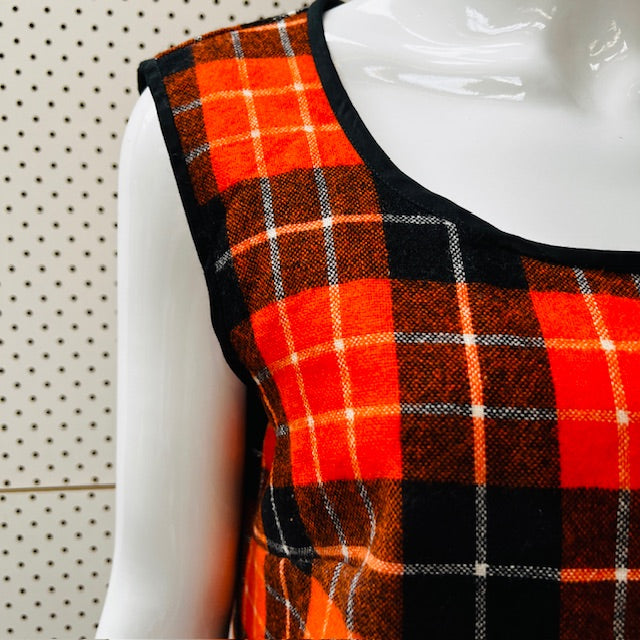 vintage / plaid / wool pinafore / s/m (3887024447532908507)