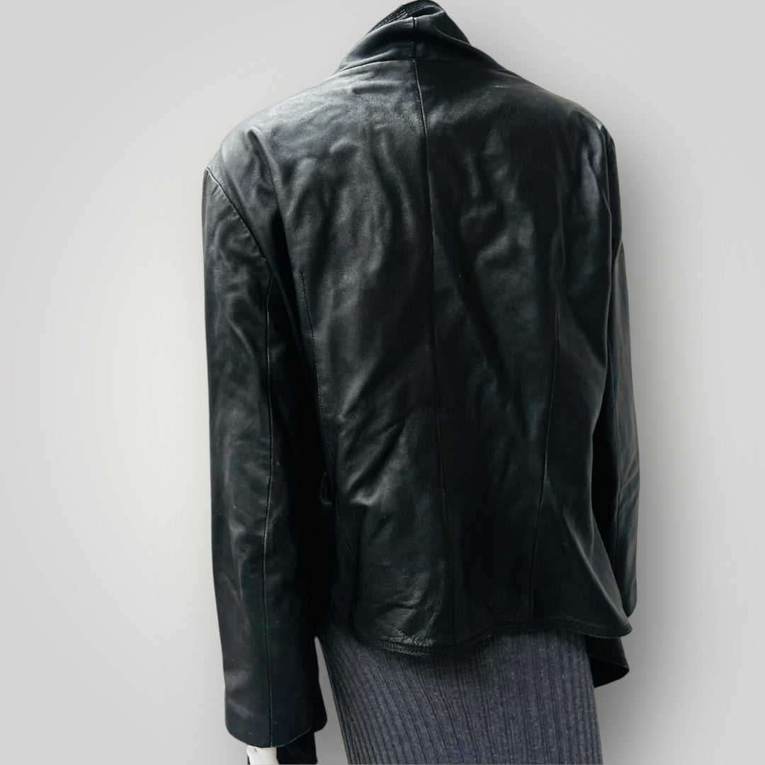 MAX / butter soft black leather jacket / L Jackets