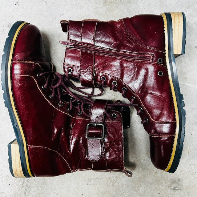 KATE SYLVESTER / cherry red biker boots / 38 (3887449970797552383)