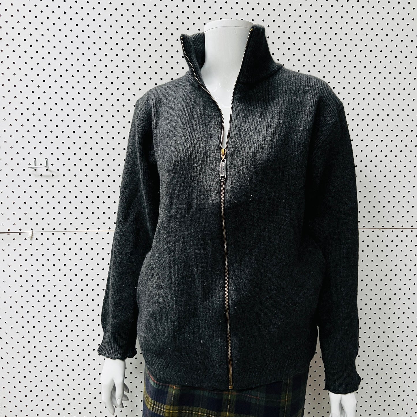 KORU / merino possum silk grey zip front cardigan / s / made in nz (3887558881413730147)