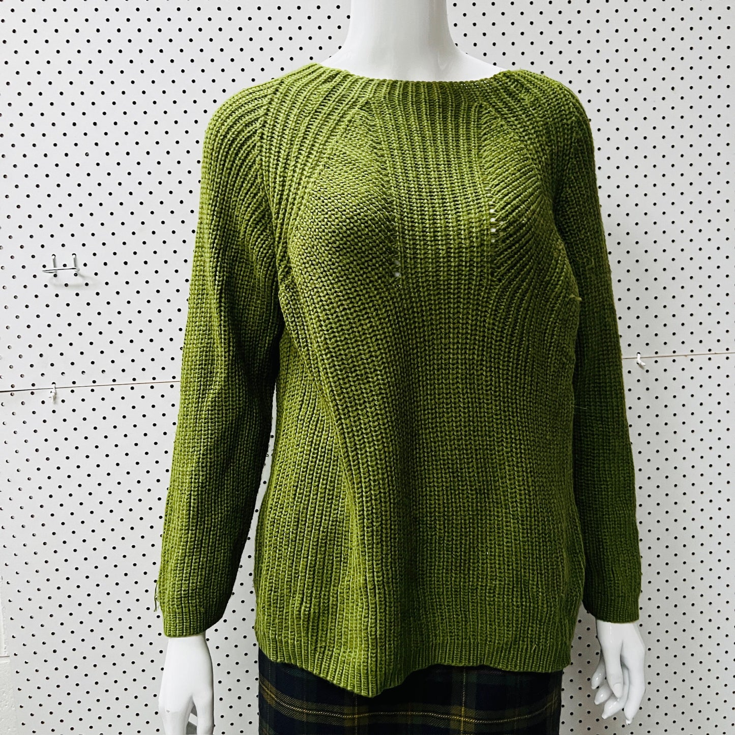 OPTIMUM / green ribbed merino jumper / 10 (3887558924683799209)
