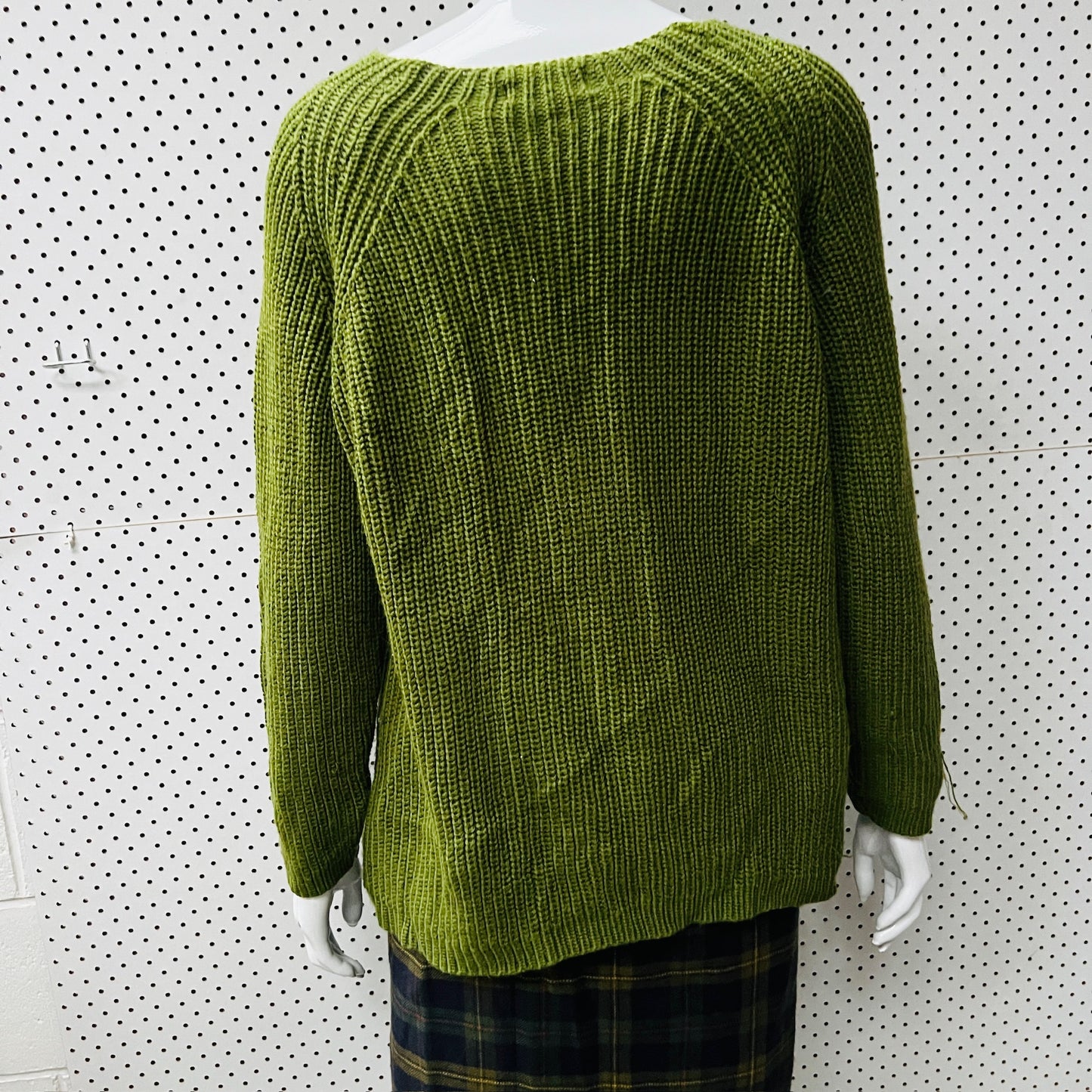 OPTIMUM / green ribbed merino jumper / 10 (3887558929682980735)