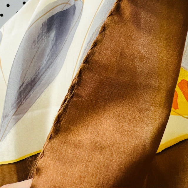 PCA / hand painted silk scarf with rolled edges (3888053367205017755)