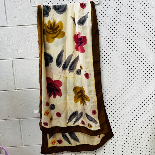PCA / hand painted silk scarf with rolled edges (3888053370650544247)