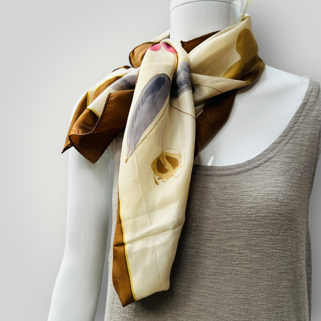 PCA / hand painted silk scarf with rolled edges (3888053855774878703)